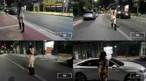 Twitter celebrity FSS Feng Shanshan outdoor exposure welfare 11 night naked walk
