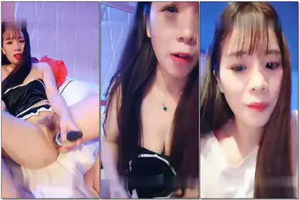 Sexy young woman masturbates to orgasm and screams lewdly