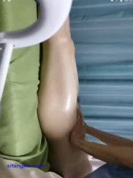 SPA health care center, sweet voice side face also beautiful sweet young woman visual 20 years old, white big tits can seconds hard, technician brother fiercely fuck her round white big ass