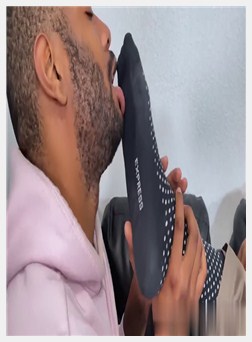 Foot fetish with handsome black gay