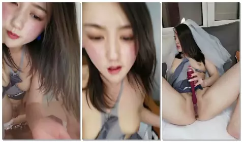 [Charming and beautiful lady] Beautiful lady with fat ass and carrot from behind, cucumber thrusting into pussy from riding perspective, making pussy very wet, big cock sucked on the wall, massagers taking turns