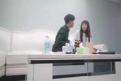 A good wife with a slim body, drinking, licking, and having sex, a charming little slut with a big dick