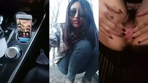 Sunglasses slut [Uniform temptation] and her sex partner drive in the woods, black silk feet...