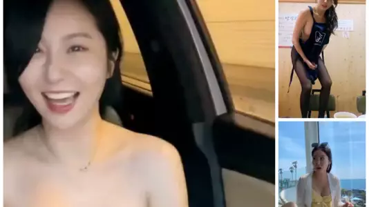 Korean beauty anchor exposed video collection in car, hotel and restaurant