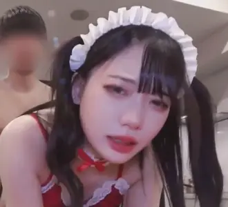 A rare pure loli. A natural white tiger tender pussy. Wearing a maid cosplay, cummed twice