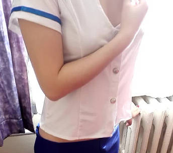 Sexy sister-in-law wearing flight attendant outfit temptation I can't help it anymore