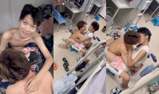 Shantou No.1 Middle School Senior Three Male Tongers [Liu Cankai] and Senior Two Boys were caught having sex in the dormitory and the scene was very explosive.