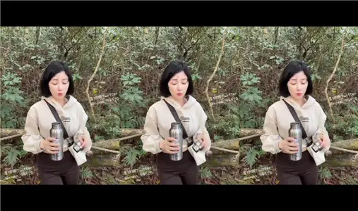 Outdoor mountain climbing was forced by men to do shameful things_breast-breasts were forced to succeed in climbing mountains in yoga pants.