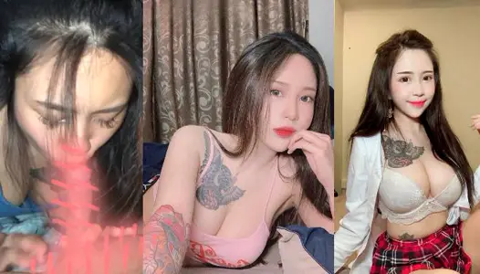 Taiwan IG tattoo big milk sister high Yan value sexy stunner, hotel passion oral sex into the explosion exercise mellow peach buttocks