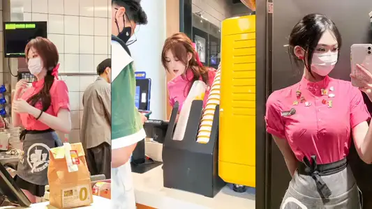McDonald's part-time student sister, wearing jk short skirt, has a good figure. I want to ask where I can buy this dress!