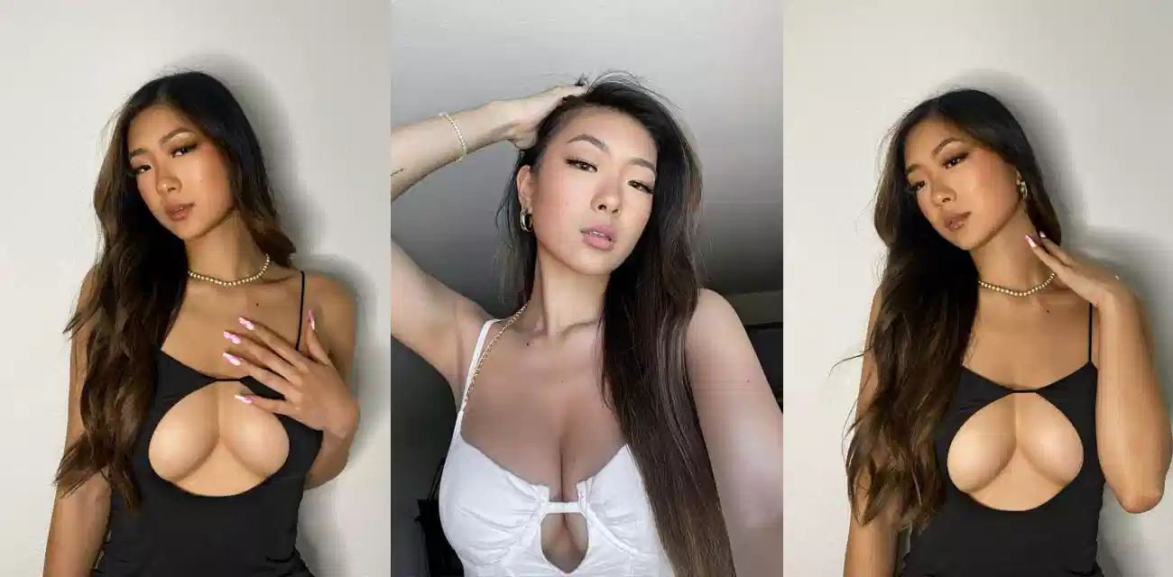 American overseas Chinese model [Gloria] exploded double leaks, took a selfie of giant breasts, kneaded milk and masturbated, and was caught by her boyfriend.