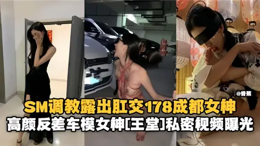 SM training reveals anal sex 178 Chengdu goddess, high-face contrast car model goddess private video exposure!